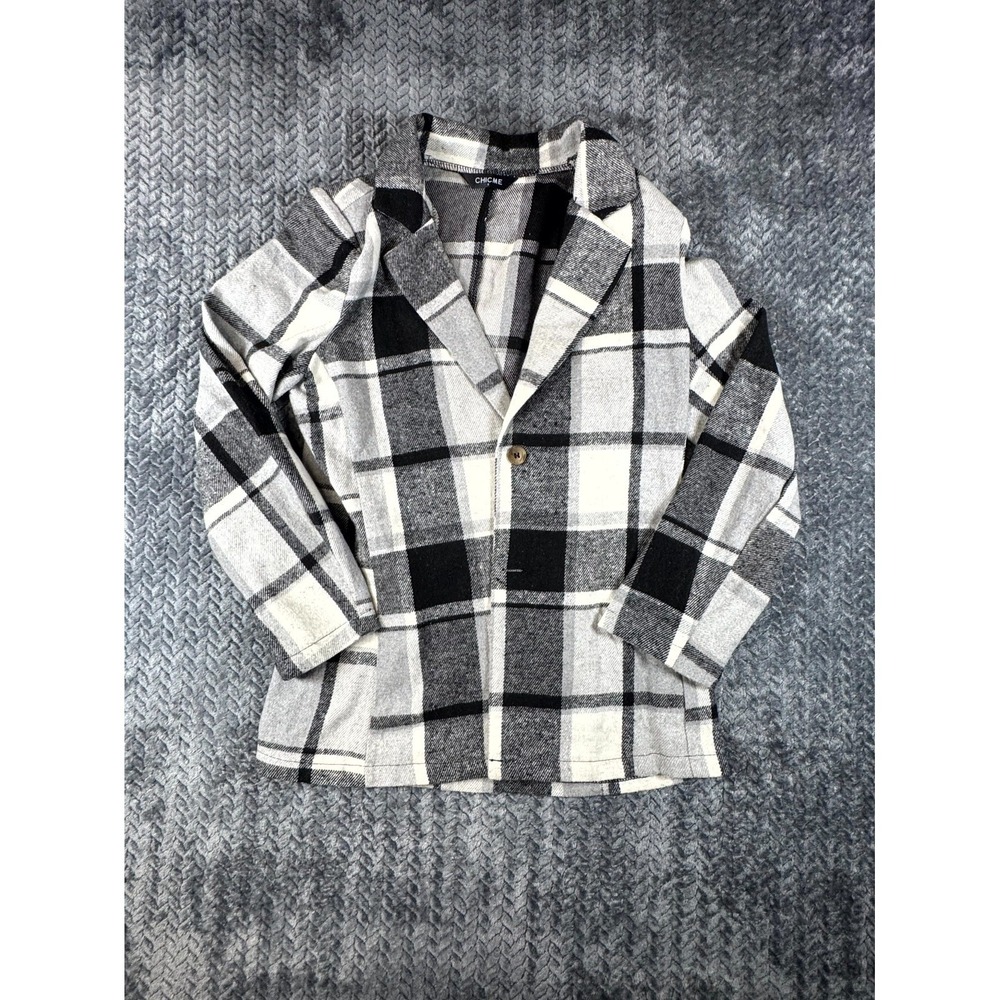 Chicme Blazer Jacket Women Small Multicolor Notch Lapel Tailored Business Office